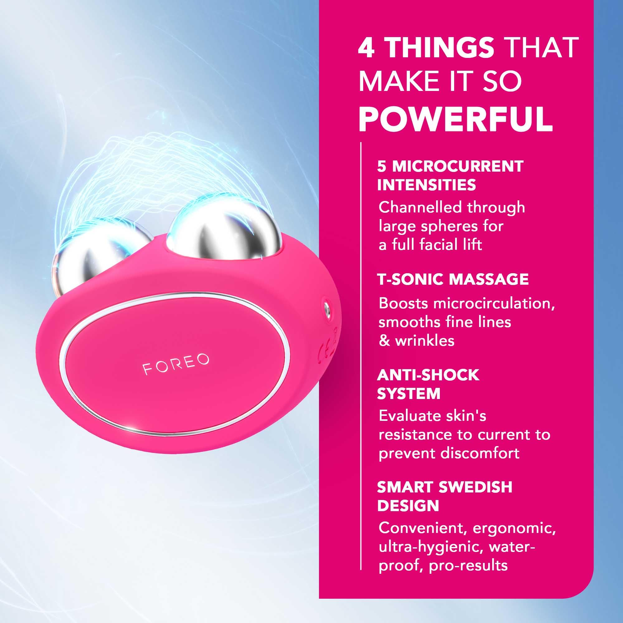FOREO BEAR conductive serum bottles for improved product absorption and hydration.
