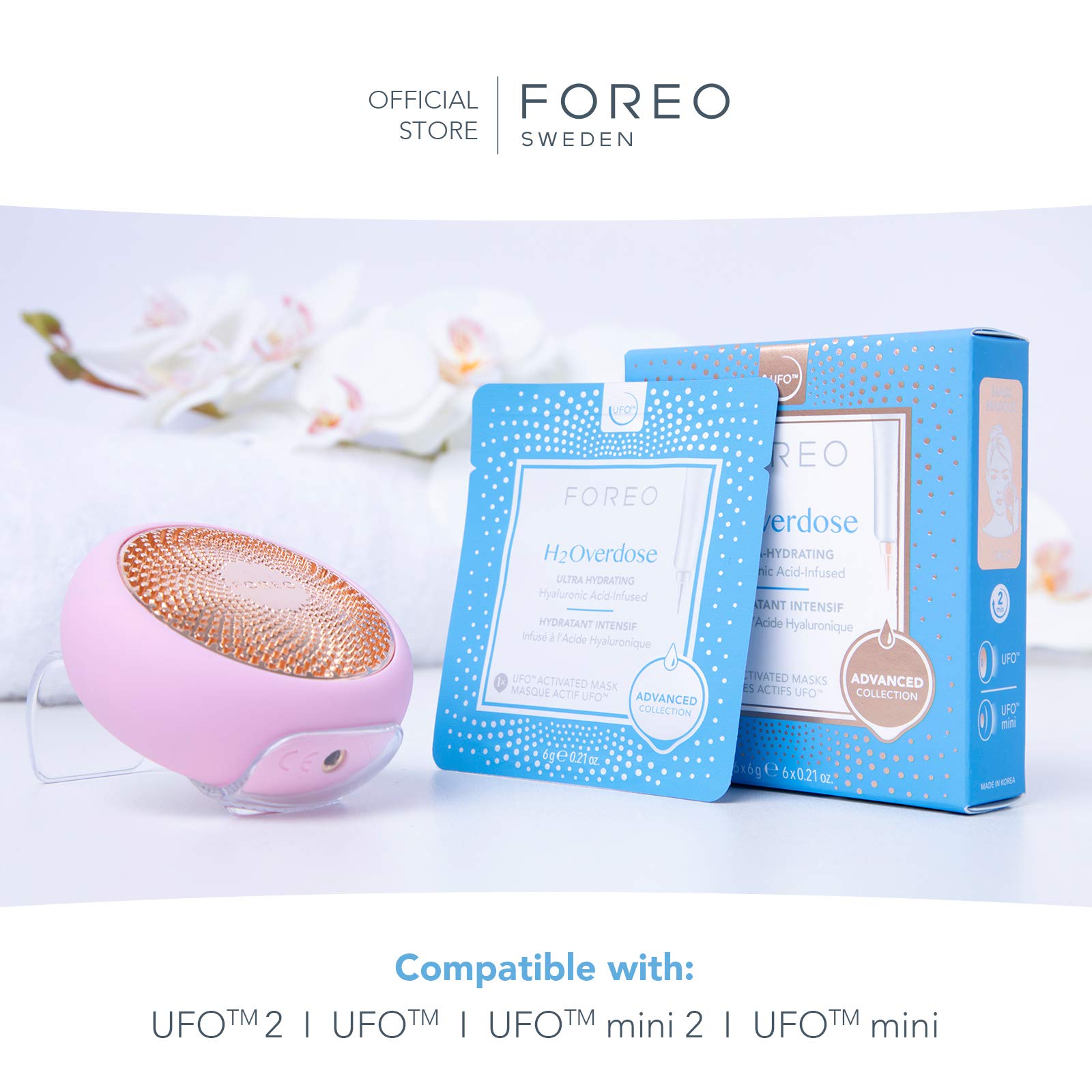 FOREO H2Overdose after-use glow on skin