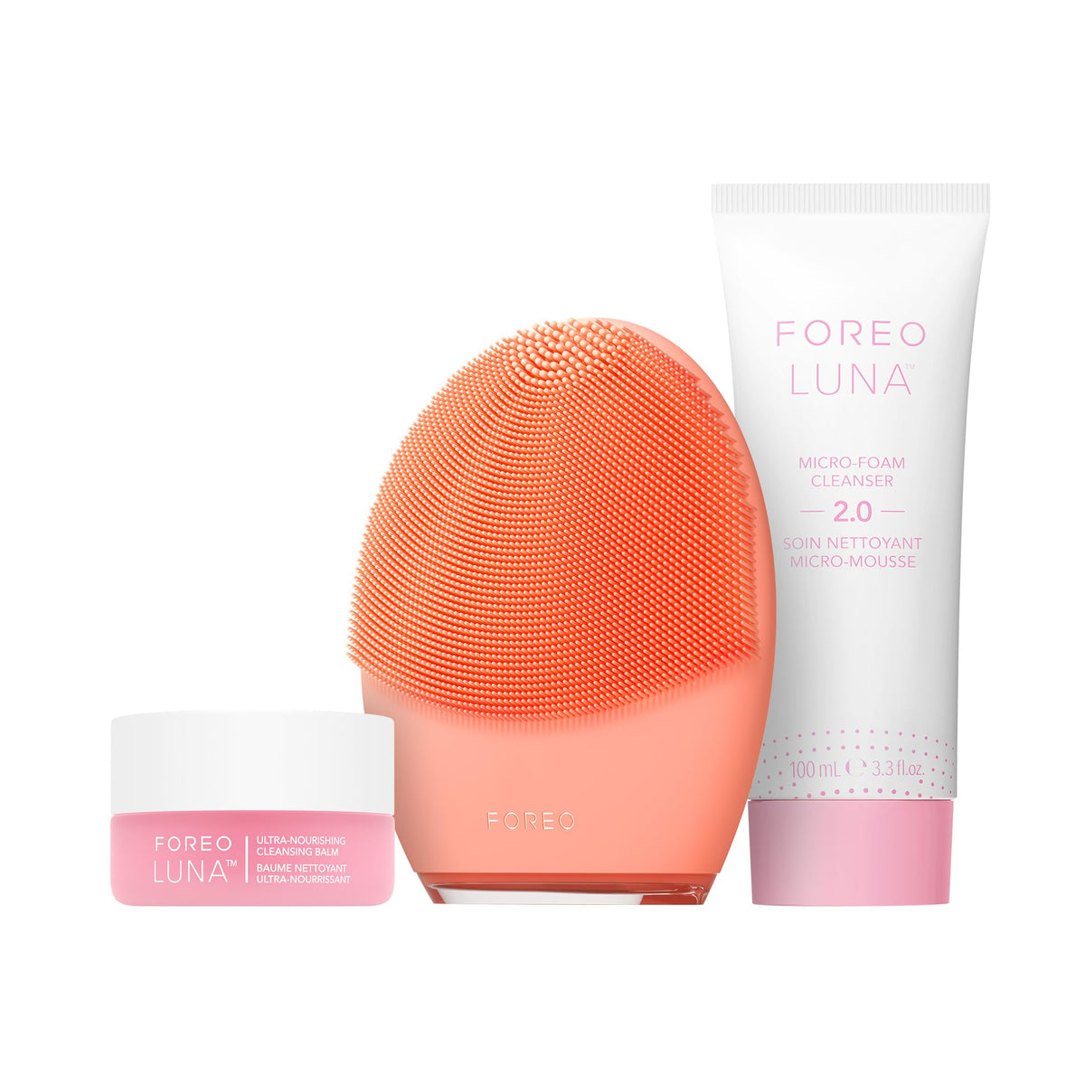 FOREO LUNA 4 clean-balance-brush closeup highlights ultra-hygienic silicone for clean skin contact
