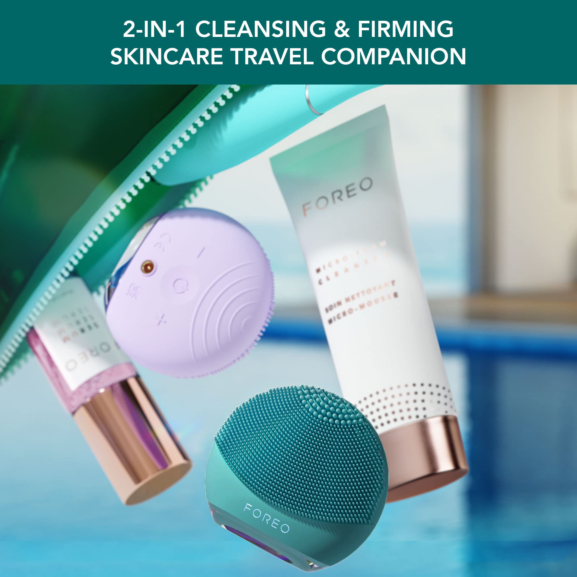 FOREO Luna 4 go delivers 8 T-Sonic pulsations for customizable cleansing.