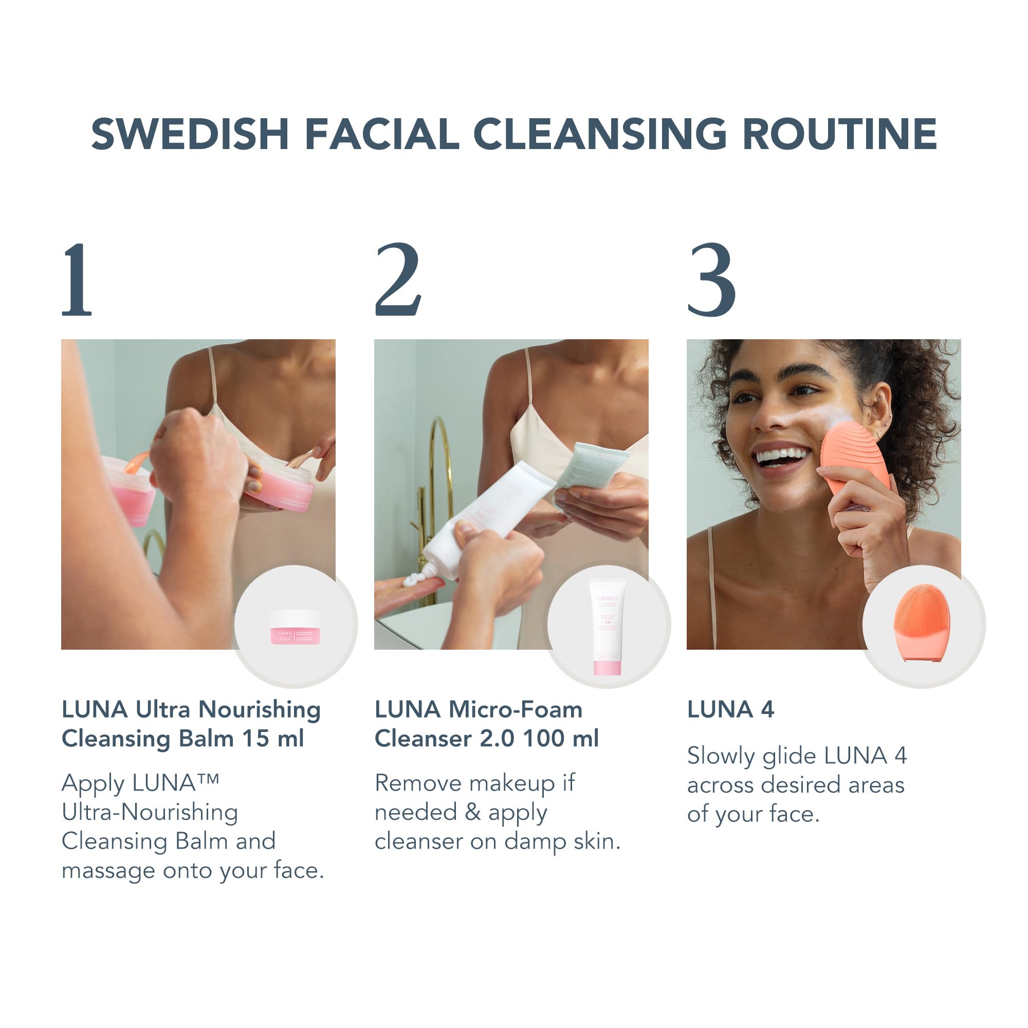 FOREO LUNA 4 pulsations-16-intensities closeup shows customizable cleansing power