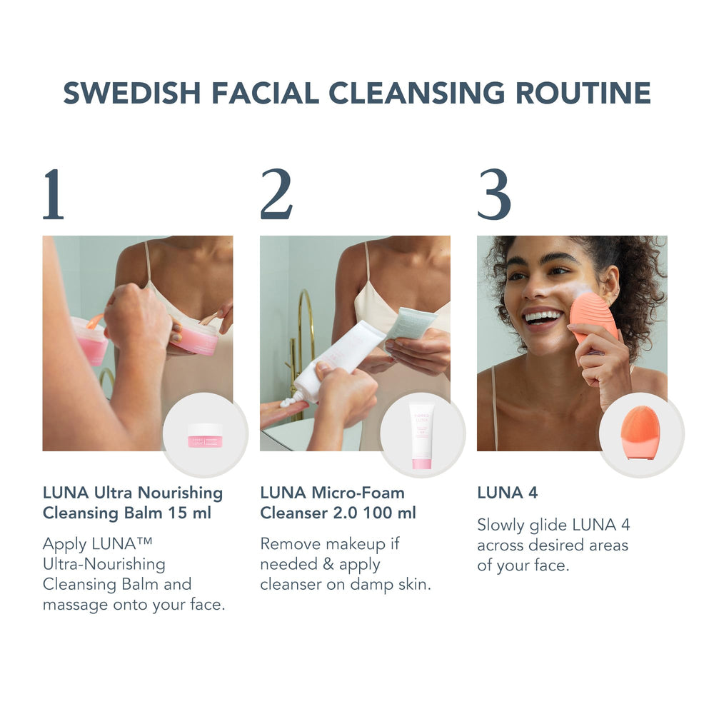 FOREO LUNA 4 pulsations-16-intensities closeup shows customizable cleansing power