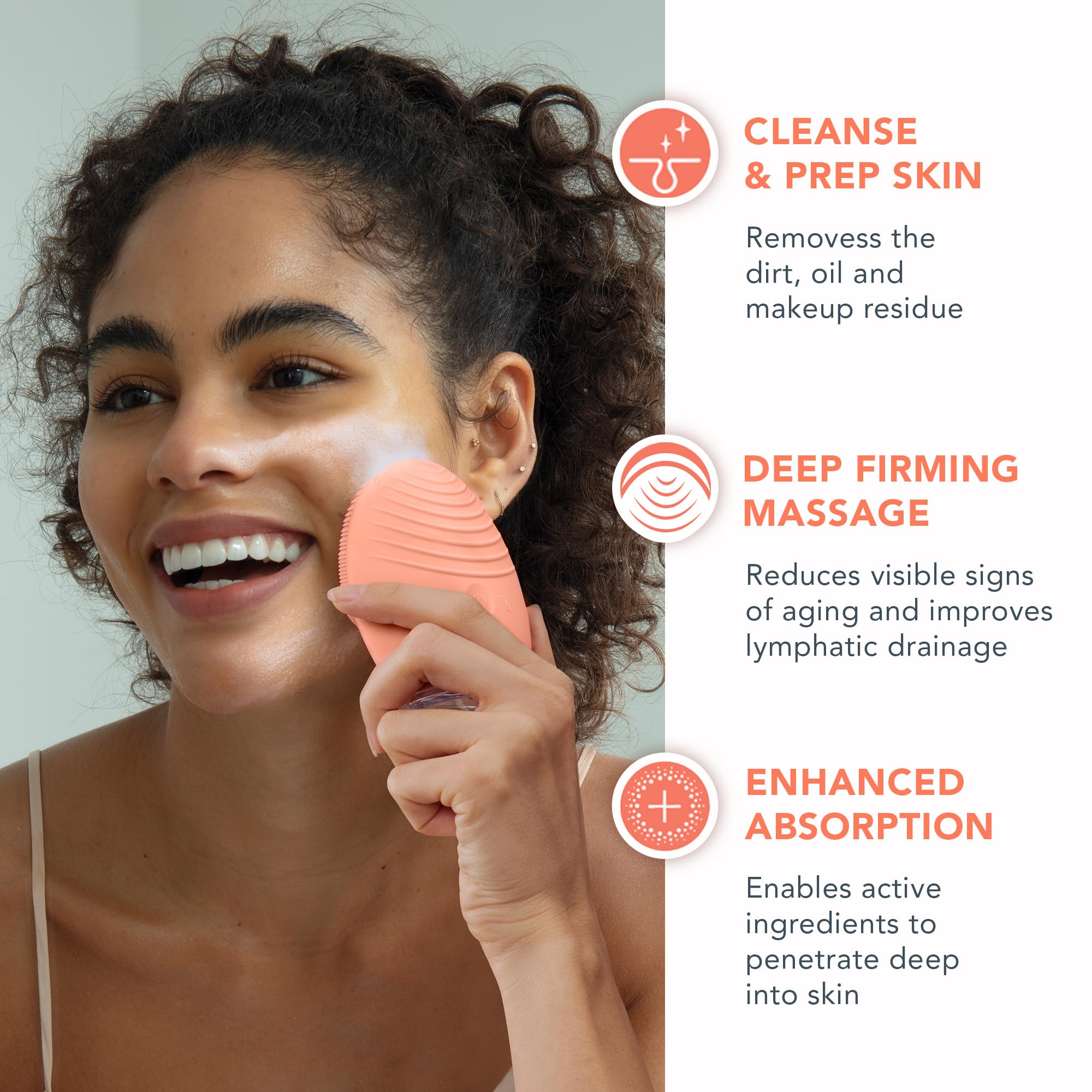 FOREO LUNA 4 silicone-touchpoints-closeup highlights ultra-hygienic silicone for clean skin contact