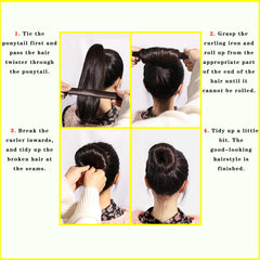 FORESRUM Magic Hair Donut Bun Finish shows polished bun with secure hold.