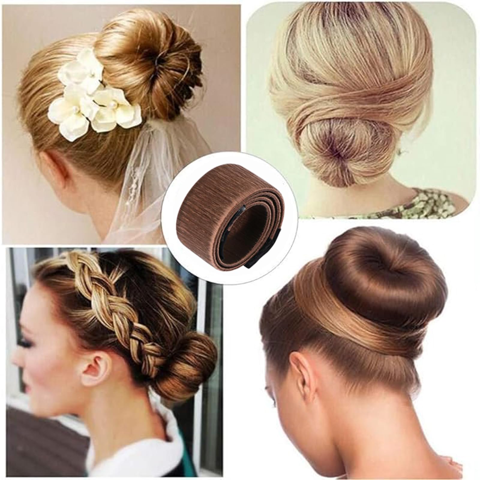 FORESRUM Magic Hair Donut Bun Material Closeup emphasizes skin-friendly synthetic hair.