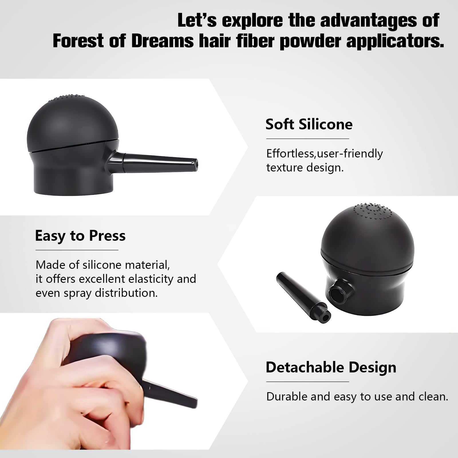 Forest of Dreams hand using applicator promotes clean mess-free fiber placement