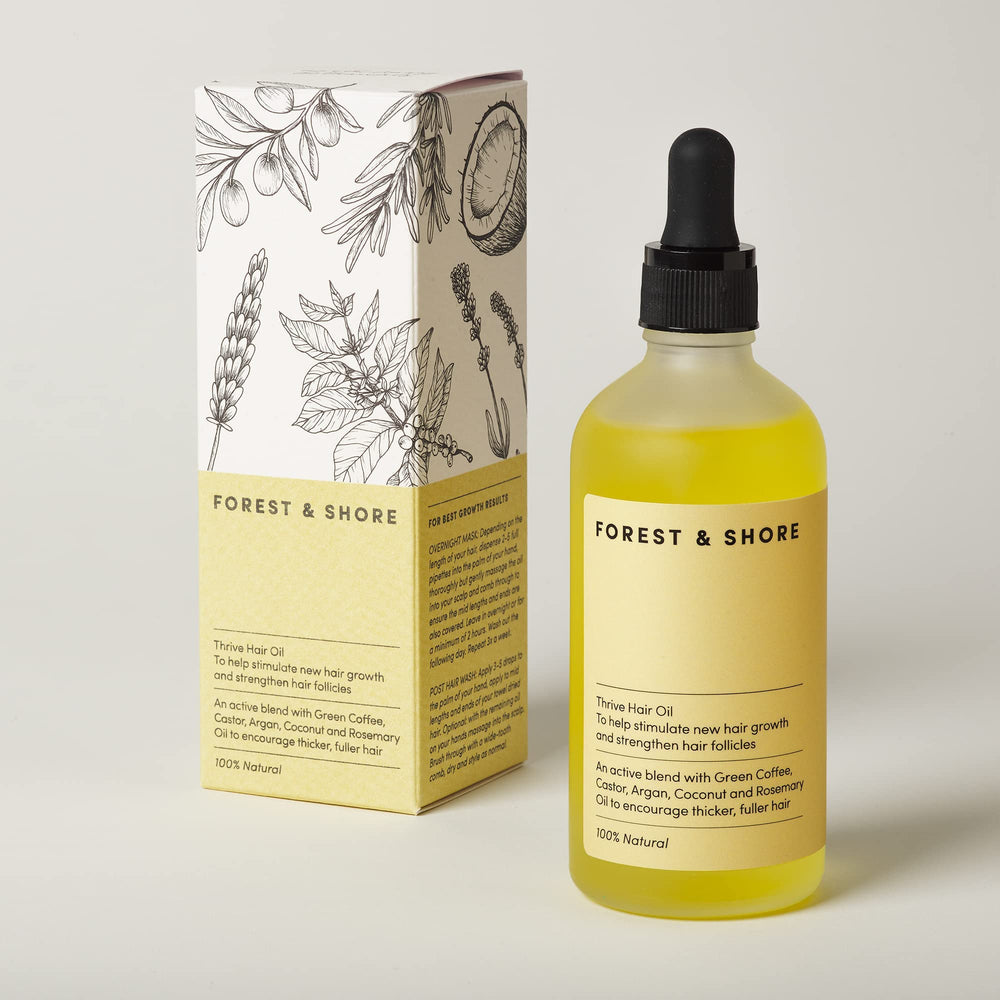 Forest & Shore oil texture closeup reveals nourishing blend for hair strength