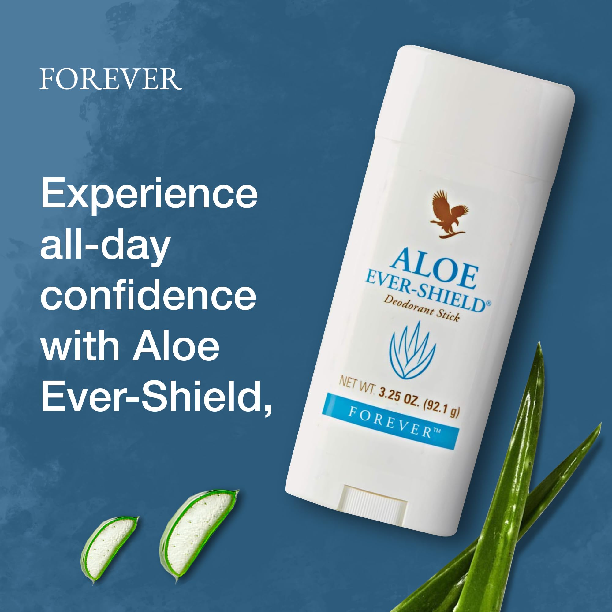 Forever Living Aloe Ever-Shield ingredients graphic showcases vegan and gluten-free formula.