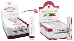 Forever Living Aloe Lips tube closeup for daily hydration and soft lips.
