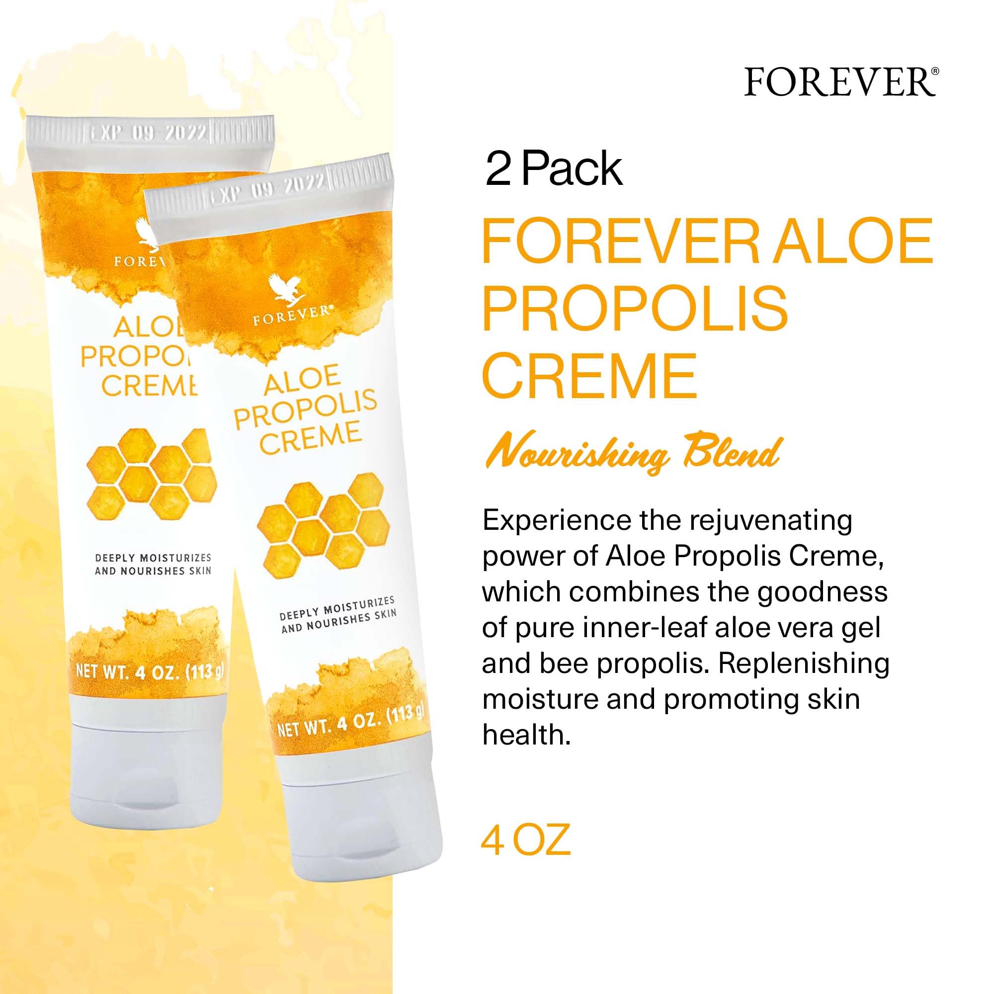 Forever Living Aloe Propolis Creme texture swatch illustrating rich moisture and smooth application