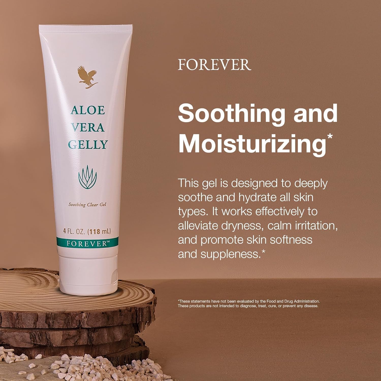 Forever Living Aloe Vera Gelly skin application demonstrates lightweight moisture.