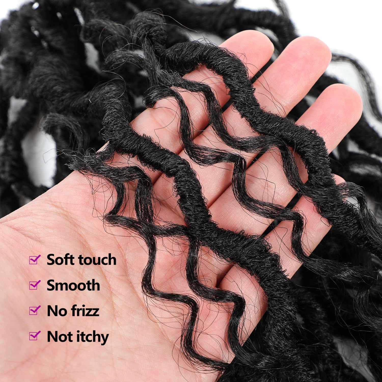Forevery Goddess Locs no-odor crochet hair, odor-free styling option.