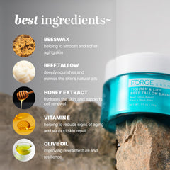 Forge Skin Tighten & Lift Balm featuring beef tallow for barrier protection