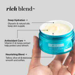 Forge Skin Tighten & Lift Balm neck-application demonstrates targeted firming use