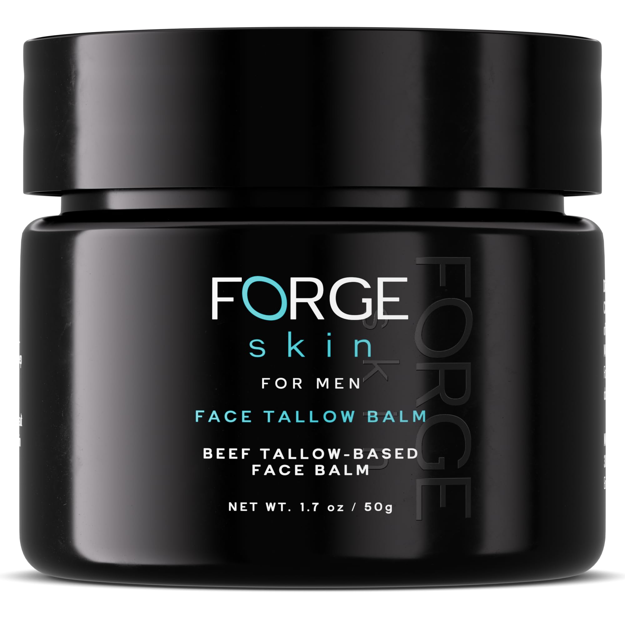 Forge Skin Wrinkle Defense balm jar closeup shows rich texture for hydration.