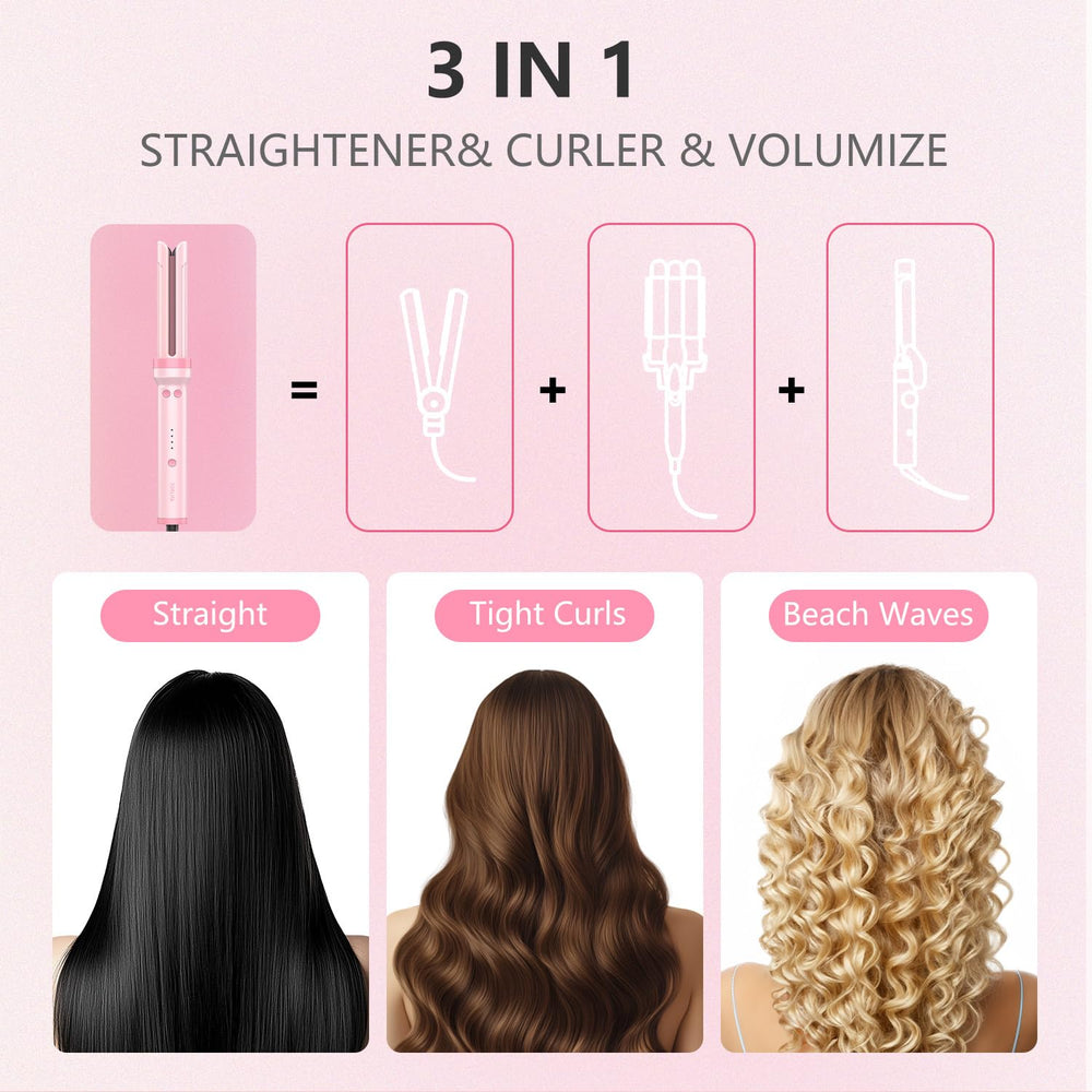 FORLIFA 3D levitation barrel on long hair curling without tangling.