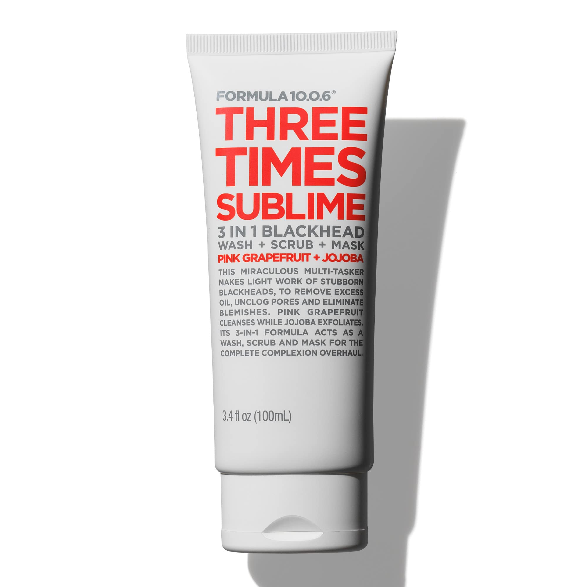FORMULA 10.0.6 Tres Veces Sublime: botella para lavado, exfoliación suave y limpieza de poros.