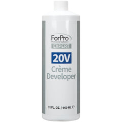 ForPro Expert 20V Creme Developer bottle application for smooth color mixing and even lift.