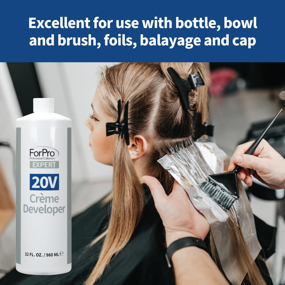 ForPro Expert 20V Creme Developer cap dyeing technique supports natural gray blending.