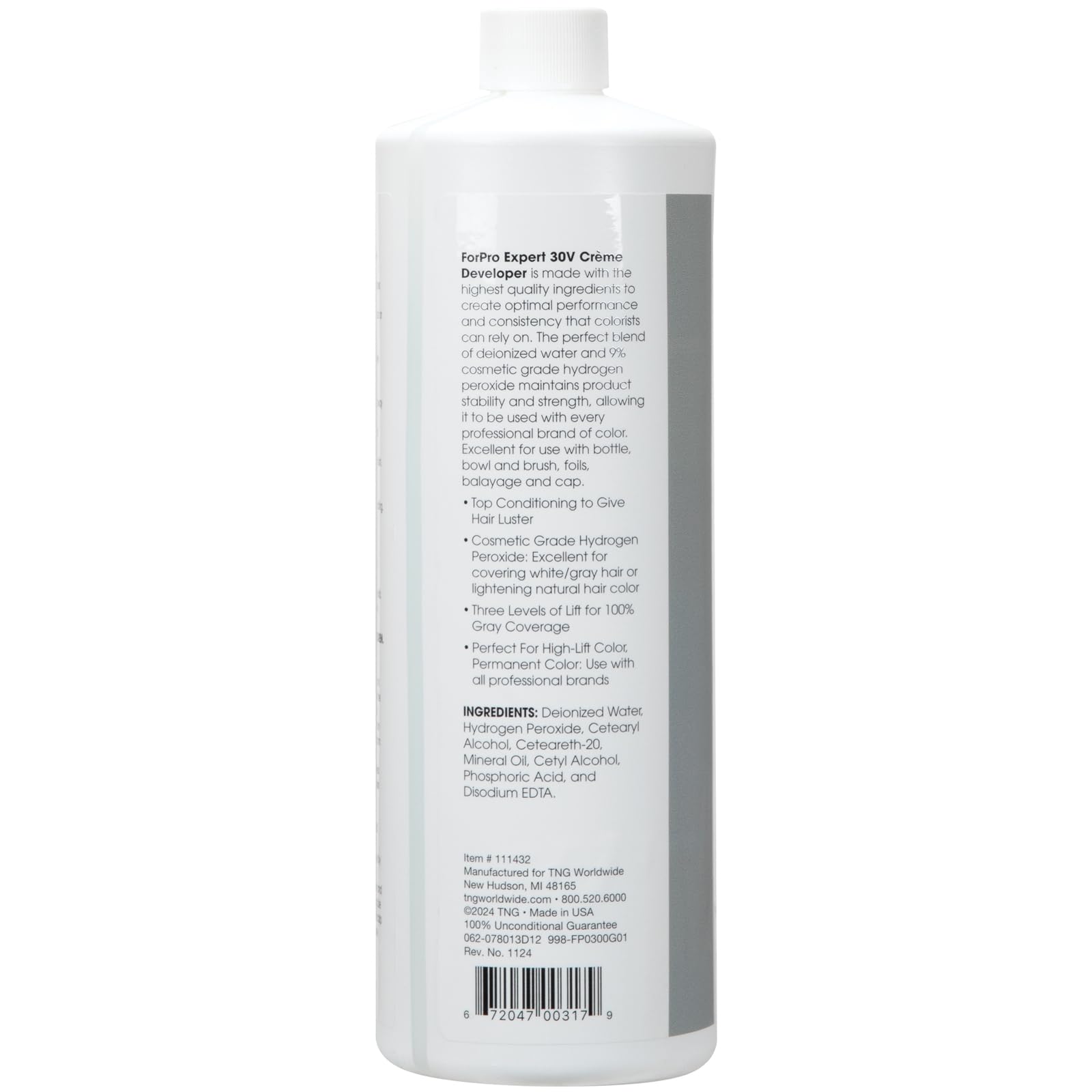 ForPro Expert 30V Creme Developer color deposit swatch demonstrates reliable gray coverage.