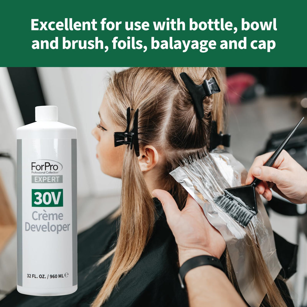 ForPro Expert 30V Creme Developer foils/balayage setup showing seamless lift.