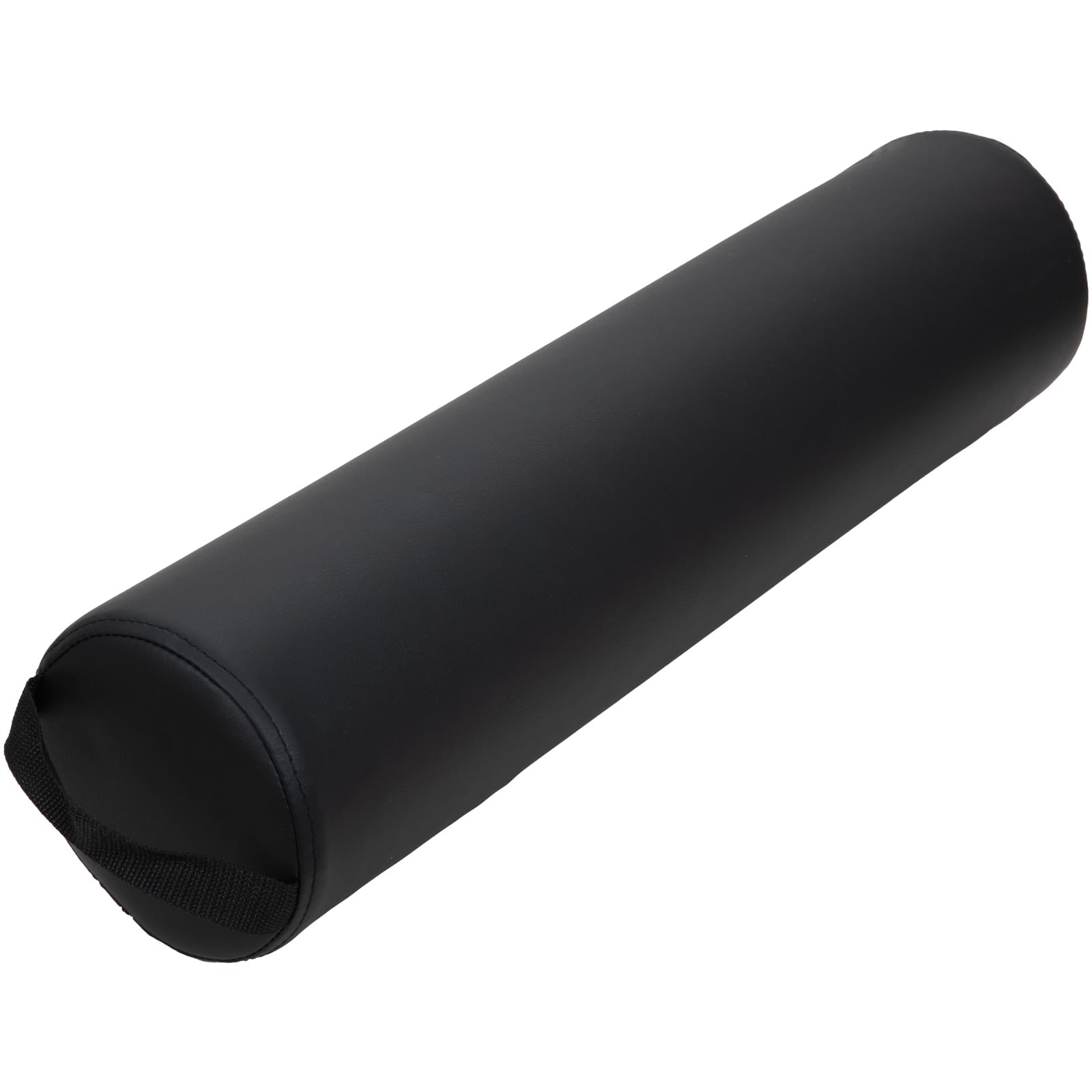 ForPro Full Round Bolster Pillow black front view supports back and neck