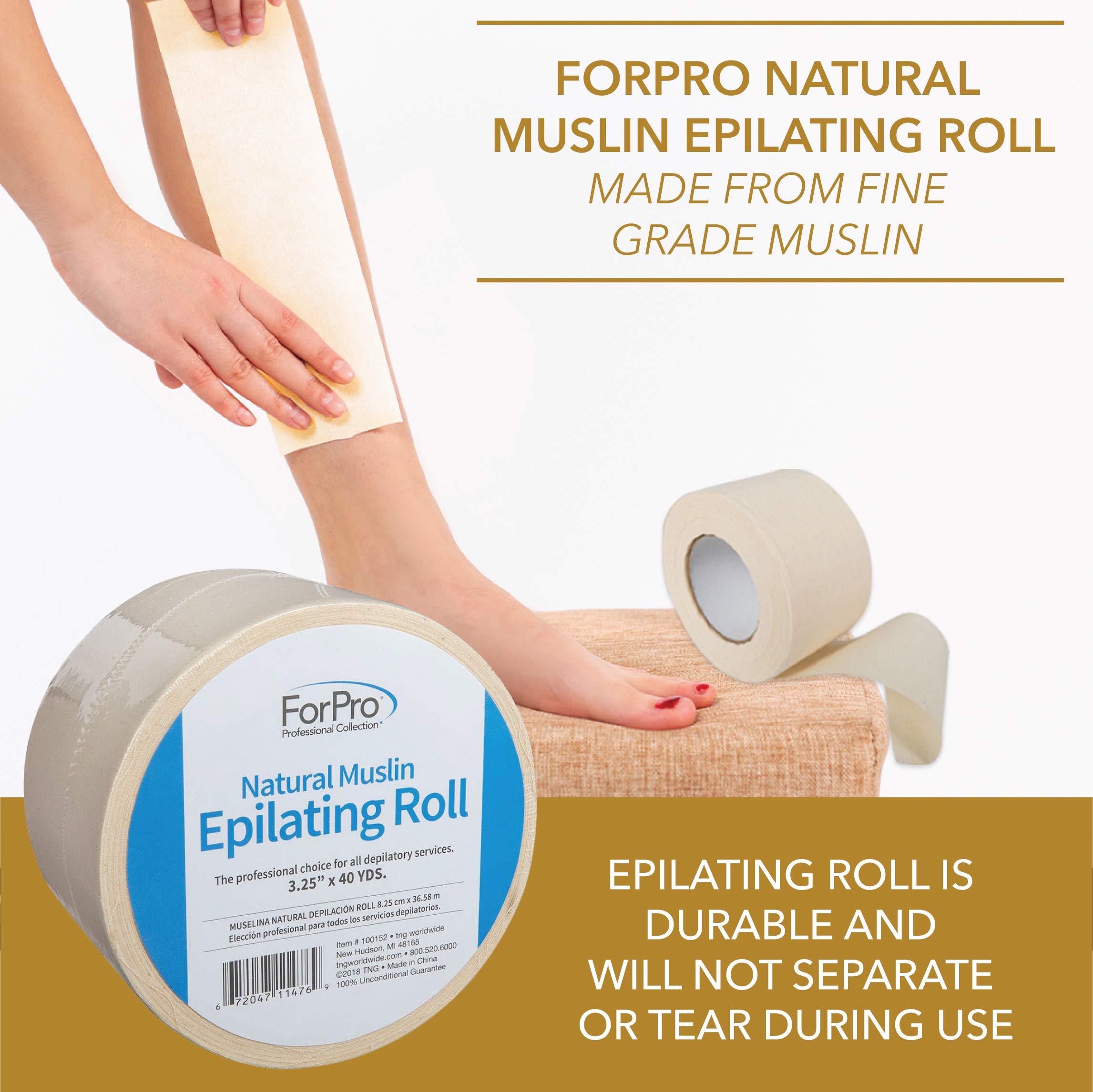ForPro muslin epilating roll with soft wax for smooth waxing.
