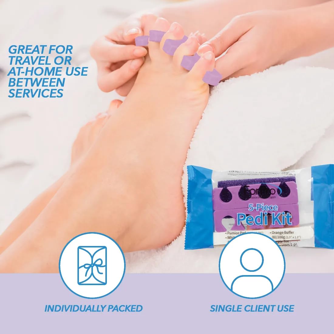 ForPro Pedi Kit individually-packed packaging emphasizes hygiene and client-ready kits.