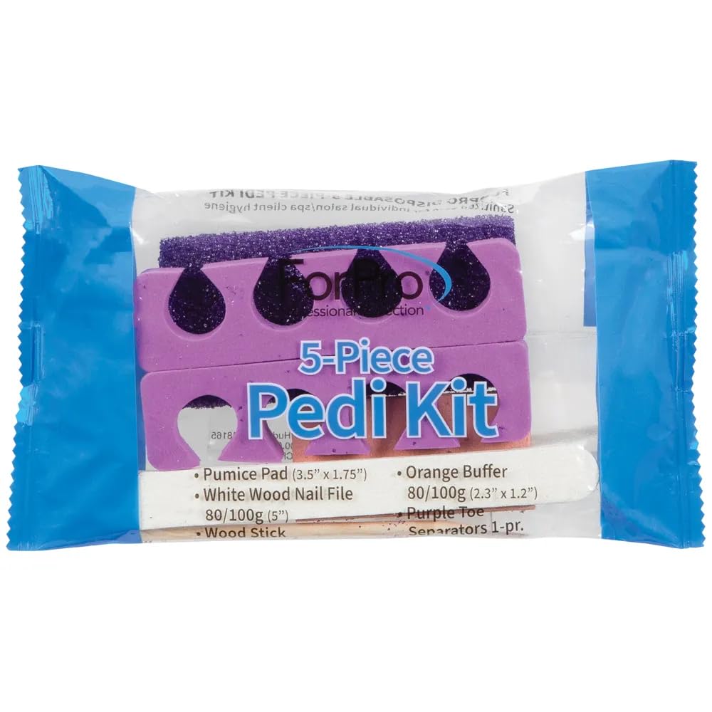 ForPro Pedi Kit orange mini buffer 80/100 grit creates a smooth, glossy finish.