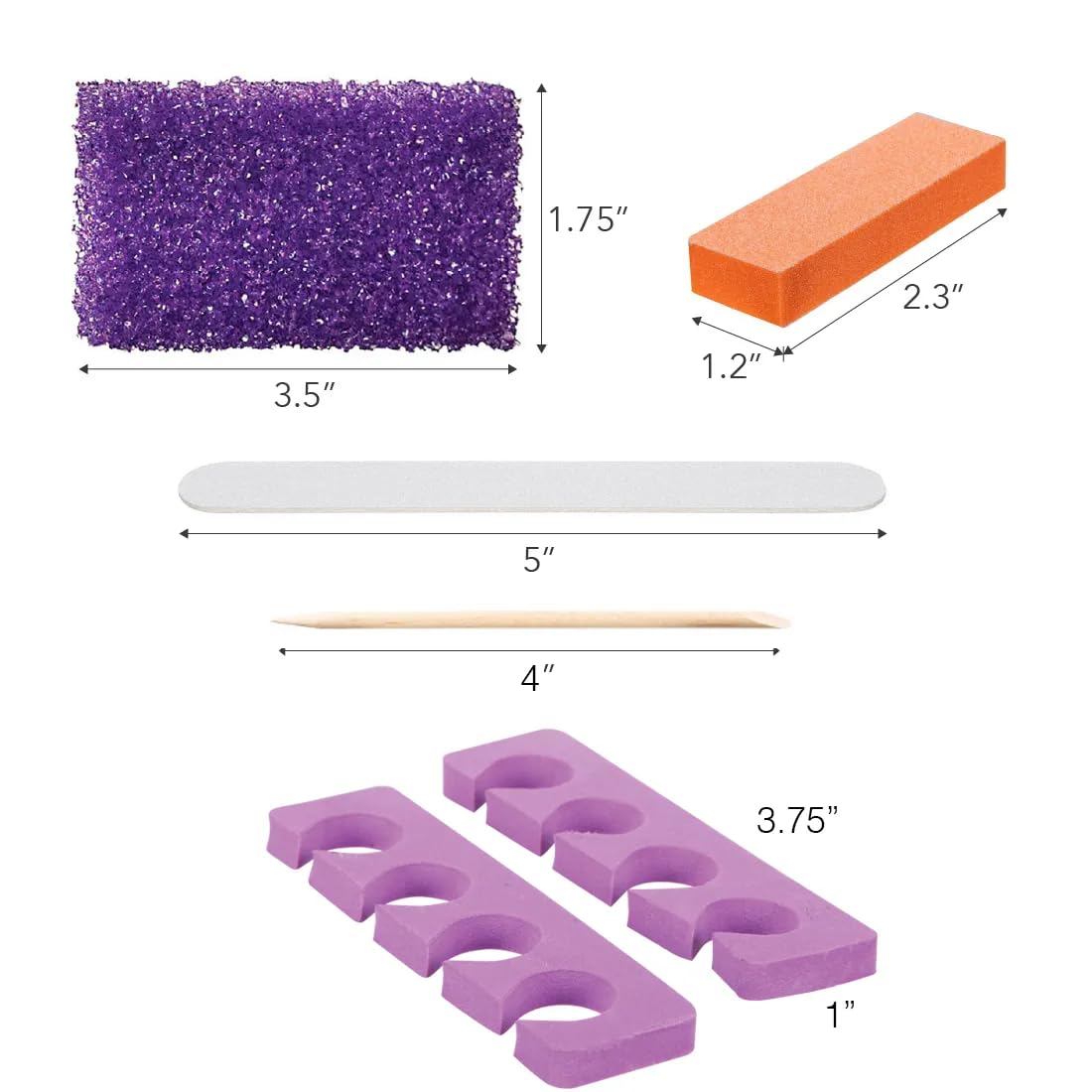 ForPro Pedi Kit purple toe separators keep toes spaced for clean polish application.