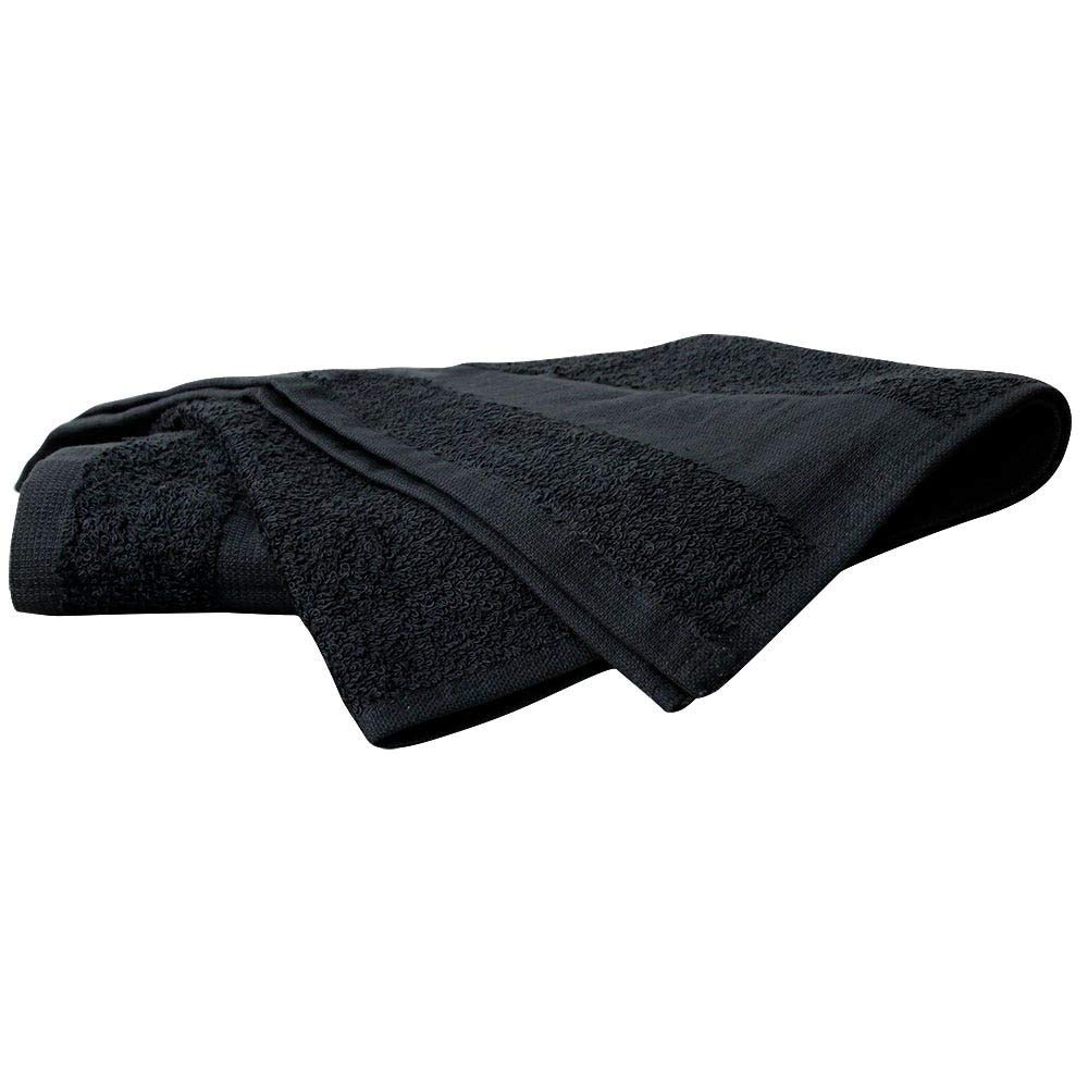ForPro towels in black, size 16x27 inches, ideal for salons and spas.