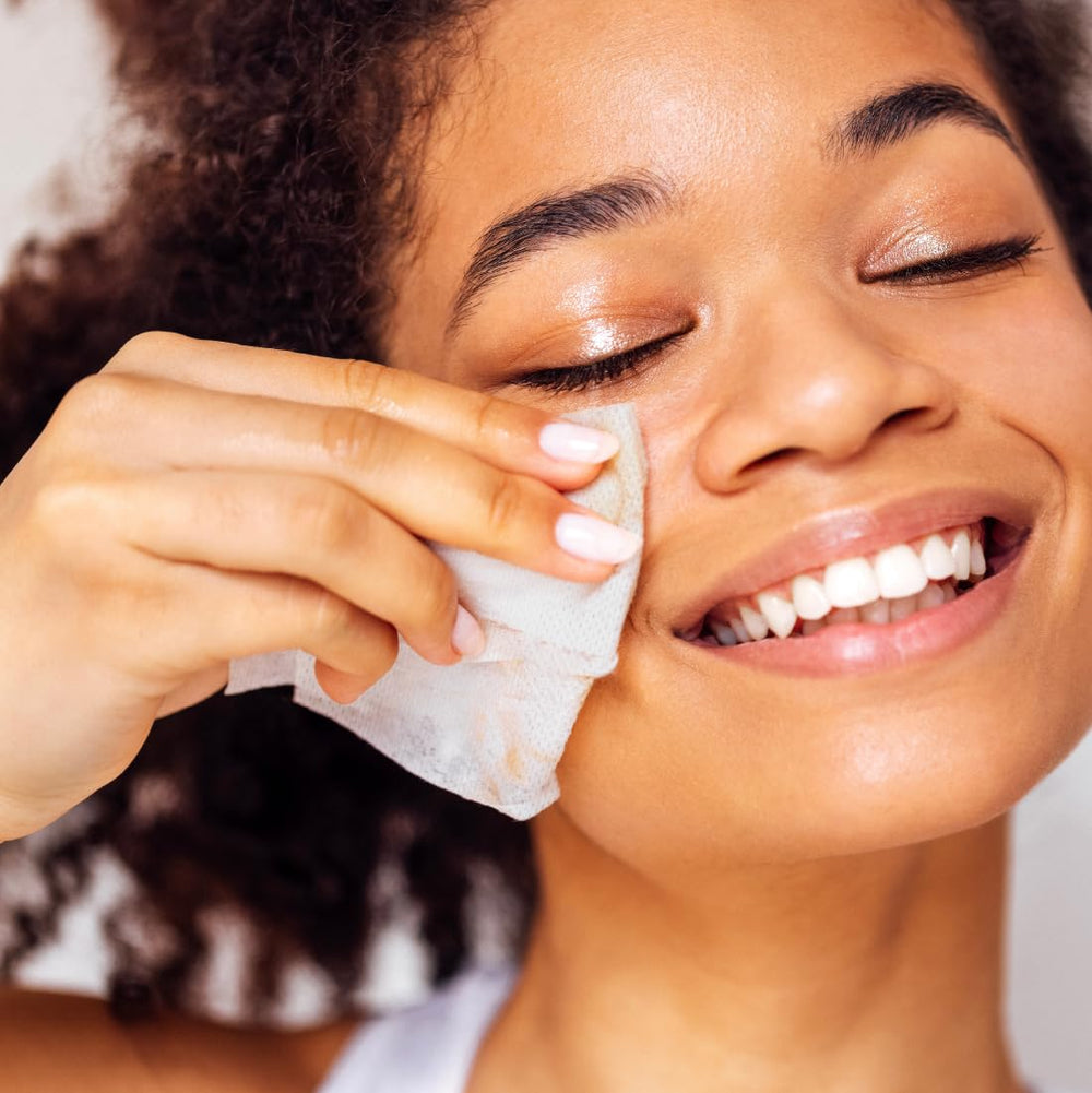 ForPro Premium Cotton Wipes used for makeup removal on sensitive areas