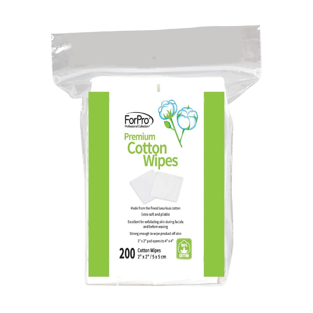 ForPro Premium Cotton Wipes opened to 4x4 for thorough cleansing