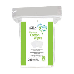 ForPro Premium Cotton Wipes opened to 4x4 for thorough cleansing