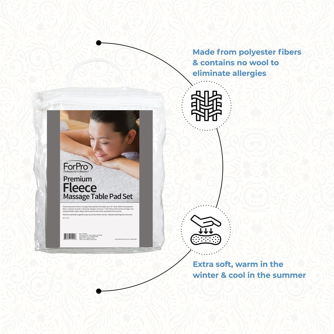 ForPro Premium Fleece Edges and Straps illustrate secure, thick padding for stable client positioning.