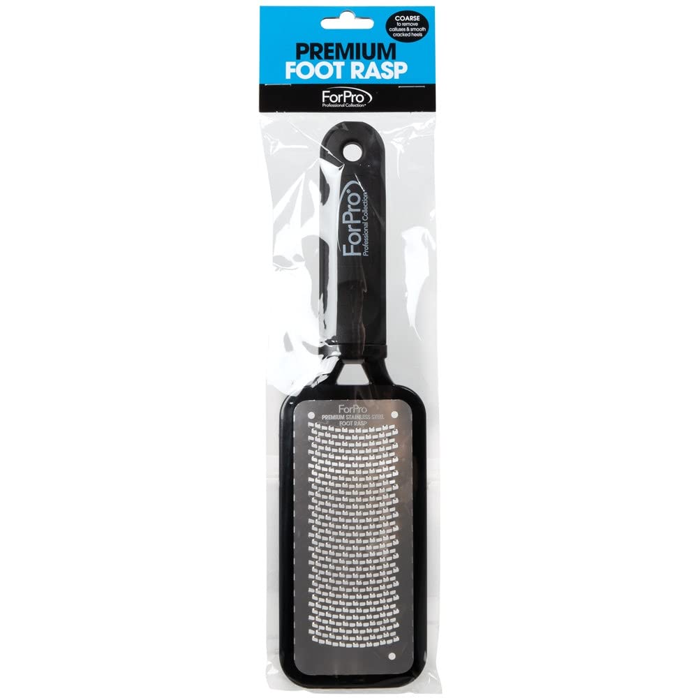 ForPro Premium Foot Rasp packaging showcases durable stainless steel construction.