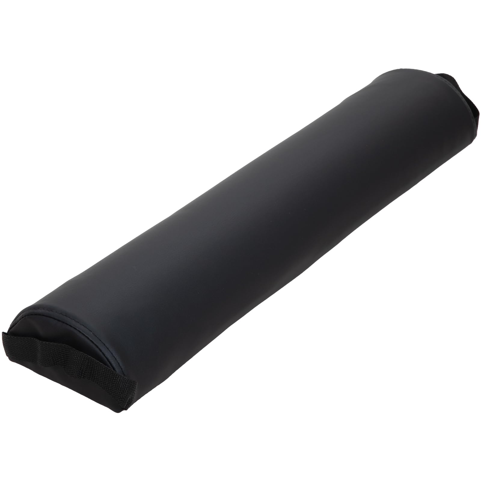 ForPro Premium Half-Round Bolster Pillow in black closeup shows durable vinyl and support