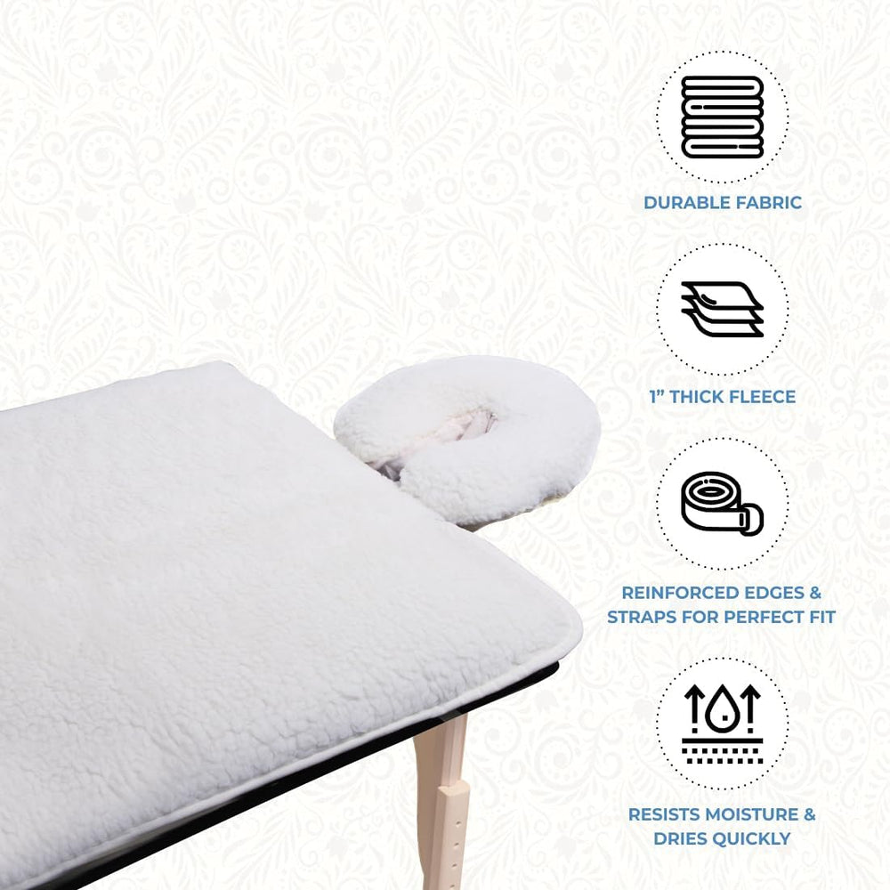 ForPro Premium Fleece Massage Pad in use shows easy cleaning after sessions.