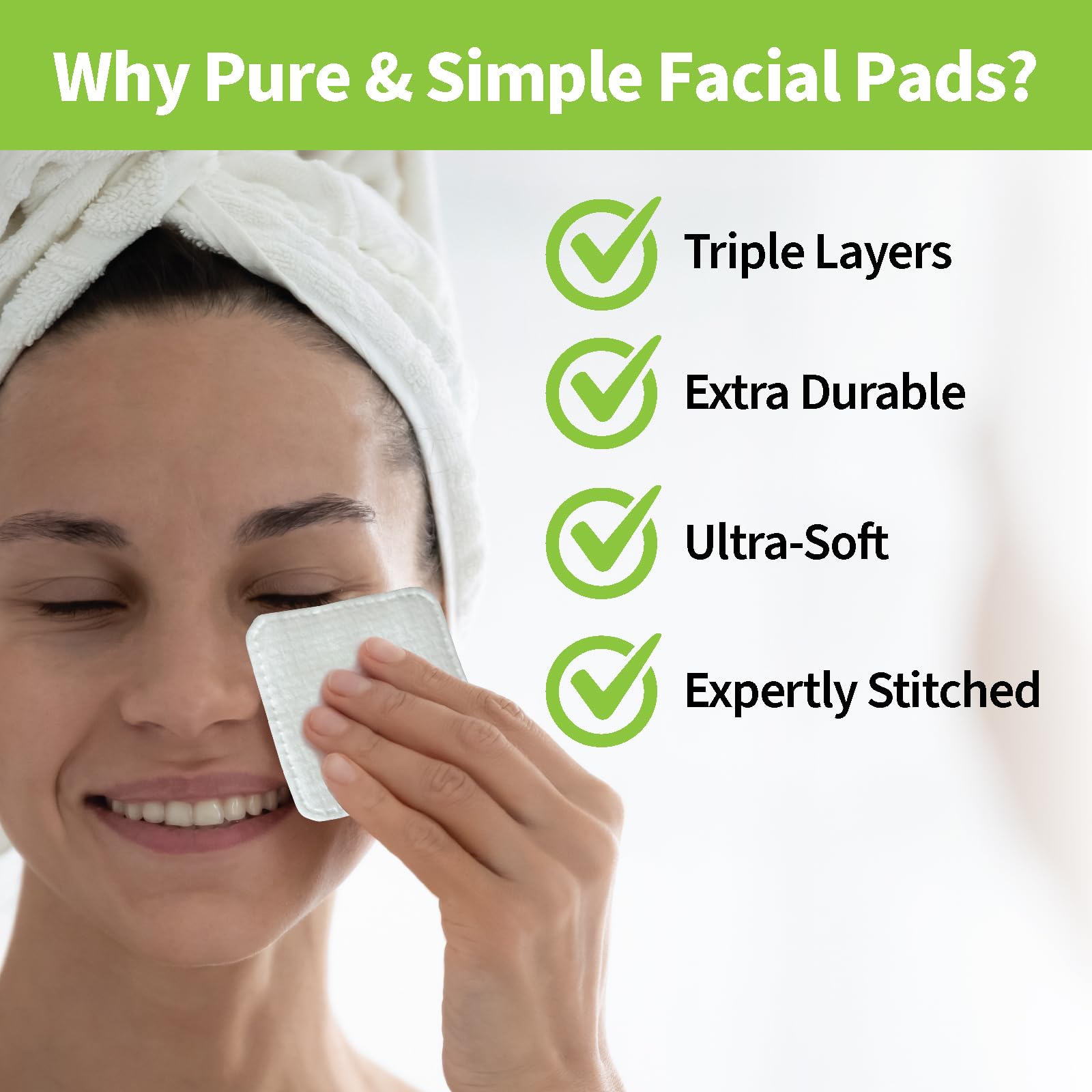 ForPro Premium Pure & Simple XL Facial Pads pack of 6 keeps 360-count ready.