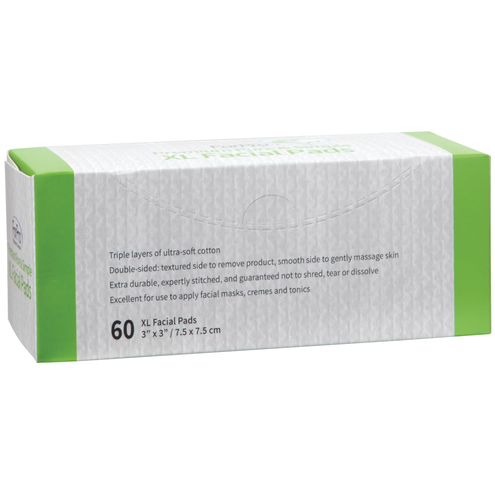 ForPro Premium Pure & Simple XL Facial Pads 3x3 inch size for full-face coverage.
