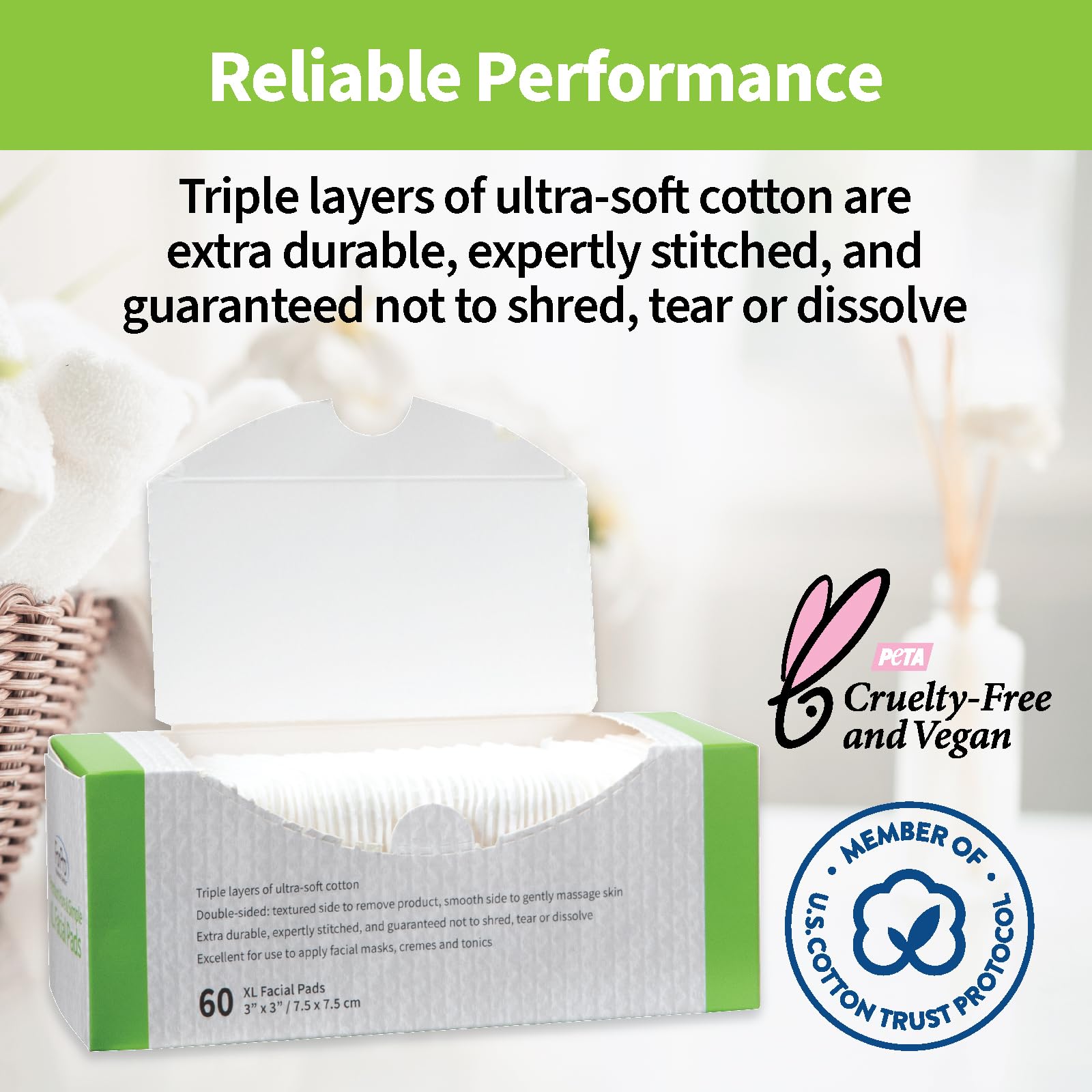 ForPro Premium Pure & Simple XL Facial Pads toner application ready for soothing cleansers.