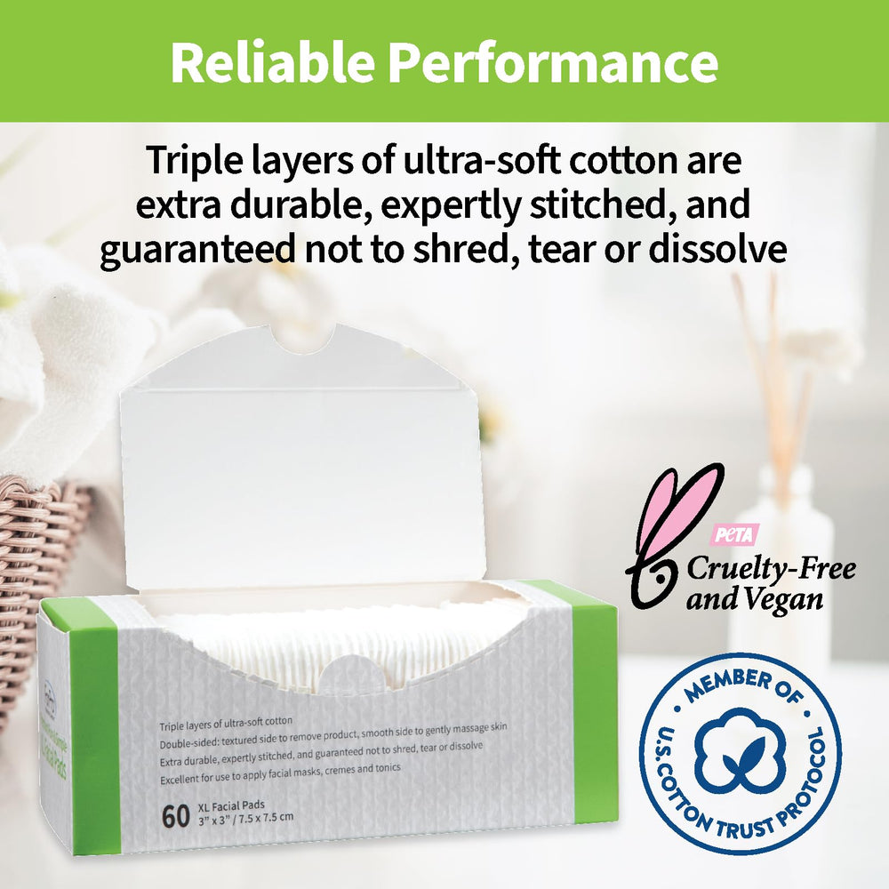 ForPro Premium Pure & Simple XL Facial Pads toner application ready for soothing cleansers.