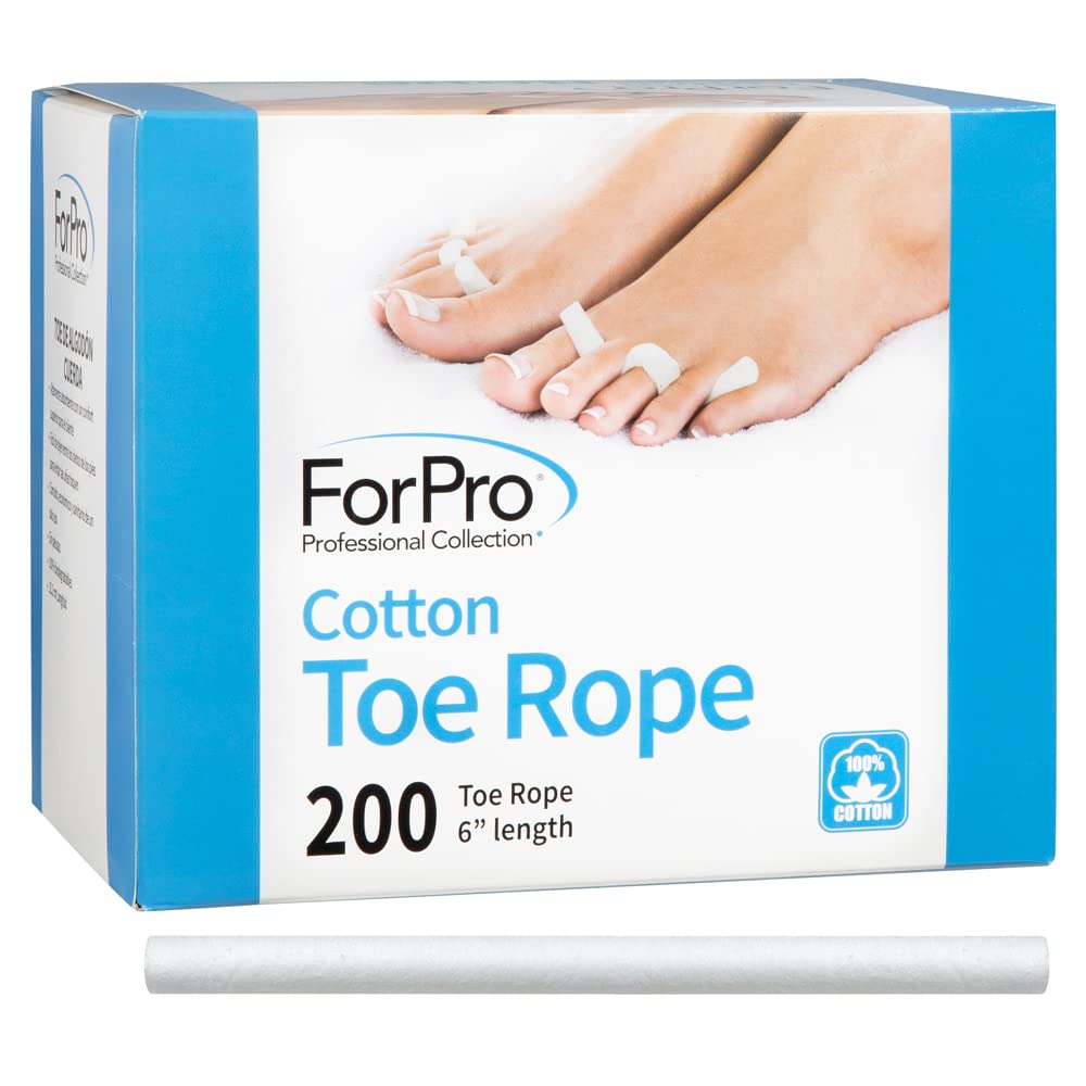 ForPro Professional Collection cotton toe rope separators bulk pack laid out for a hygienic pedicure