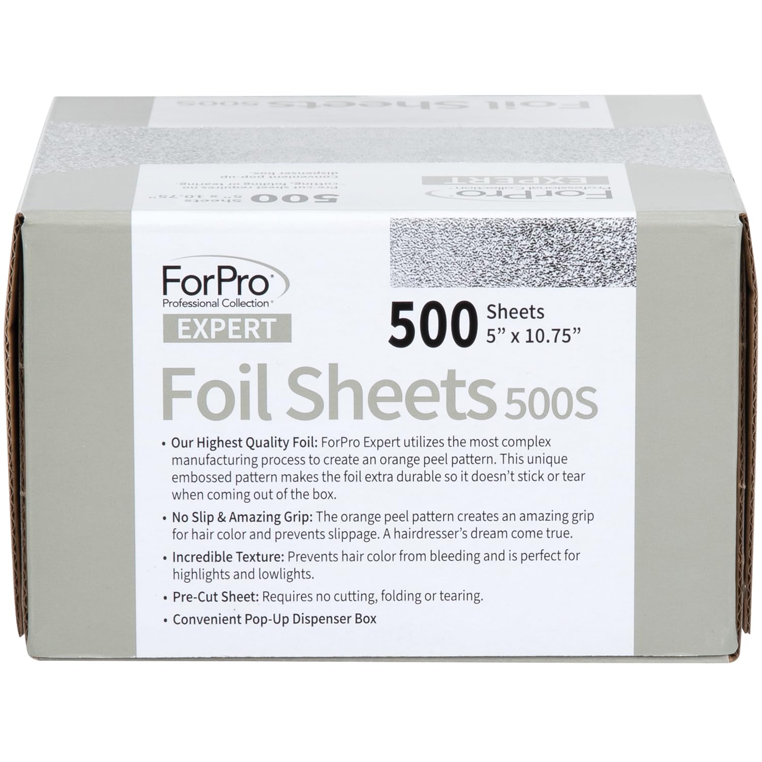 ForPro embossed foil durability reduces tearing and sticking during handling.