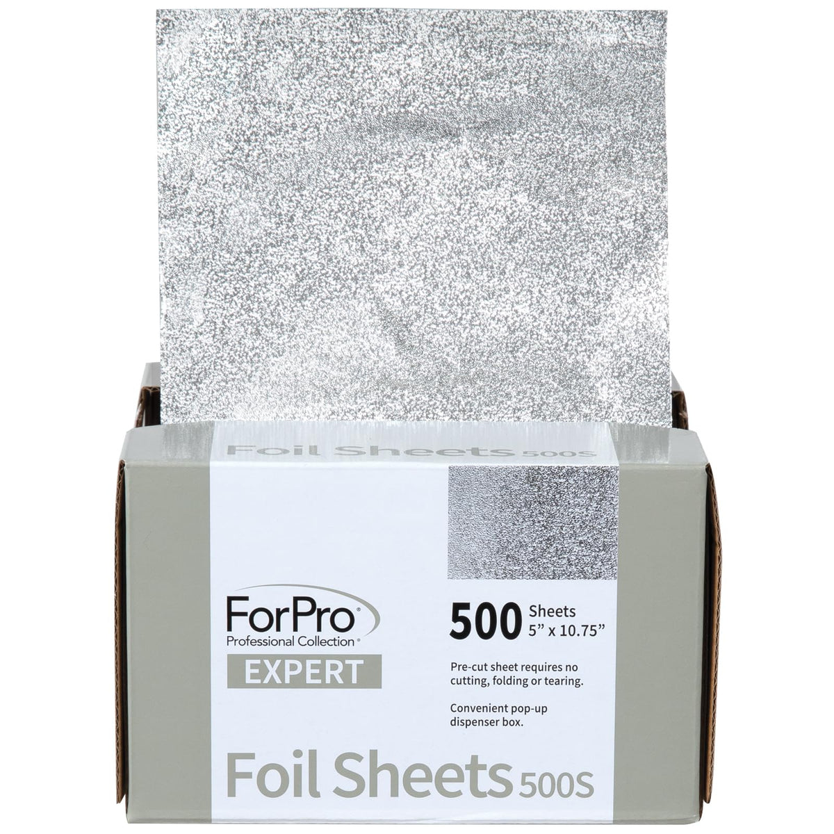 ForPro Professional Collection embossed foil sheets box for easy, secure dispensing.
