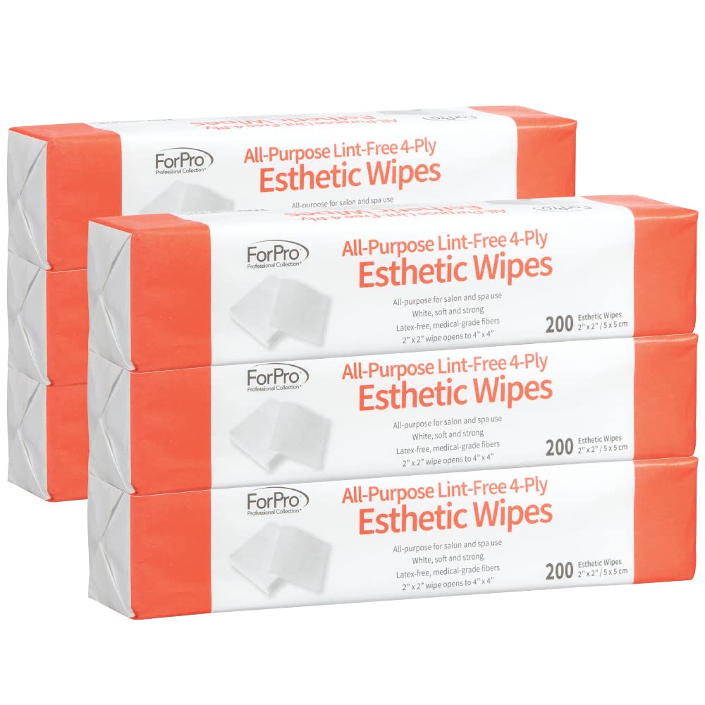 ForPro esthetic wipe texture close-up showing soft, lint-free 4-ply fabric for gentle application