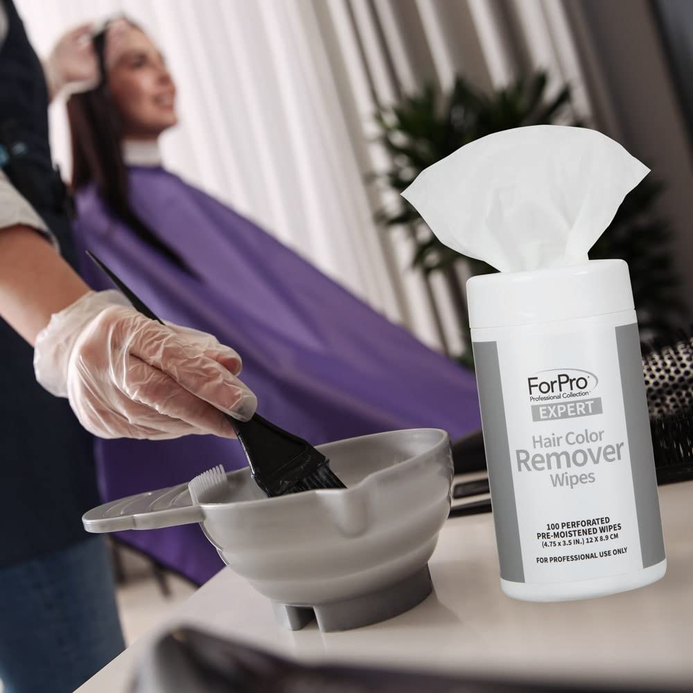 ForPro Professional Collection wipe on skin removes dye stains, leaving clean skin.