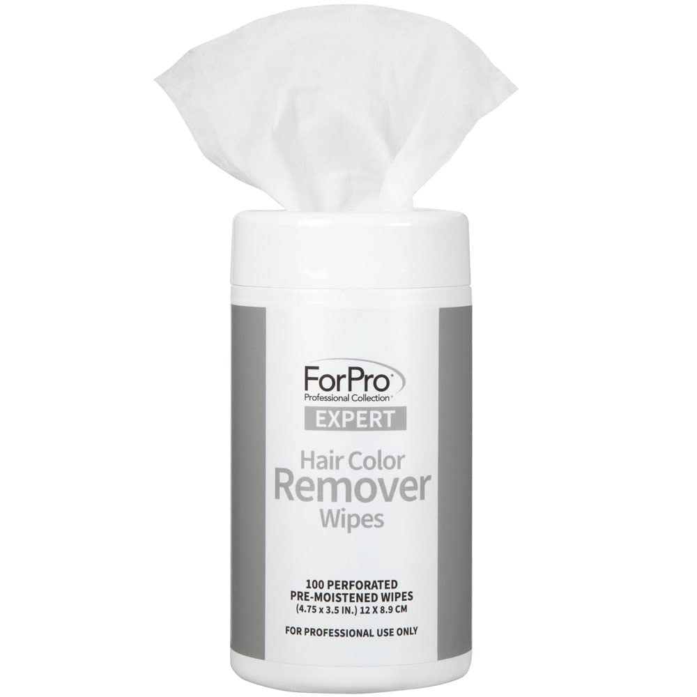 ForPro Professional Collection Expert Hair Color Remover Wipes packaging shows quick, mess-free cleansing convenience.