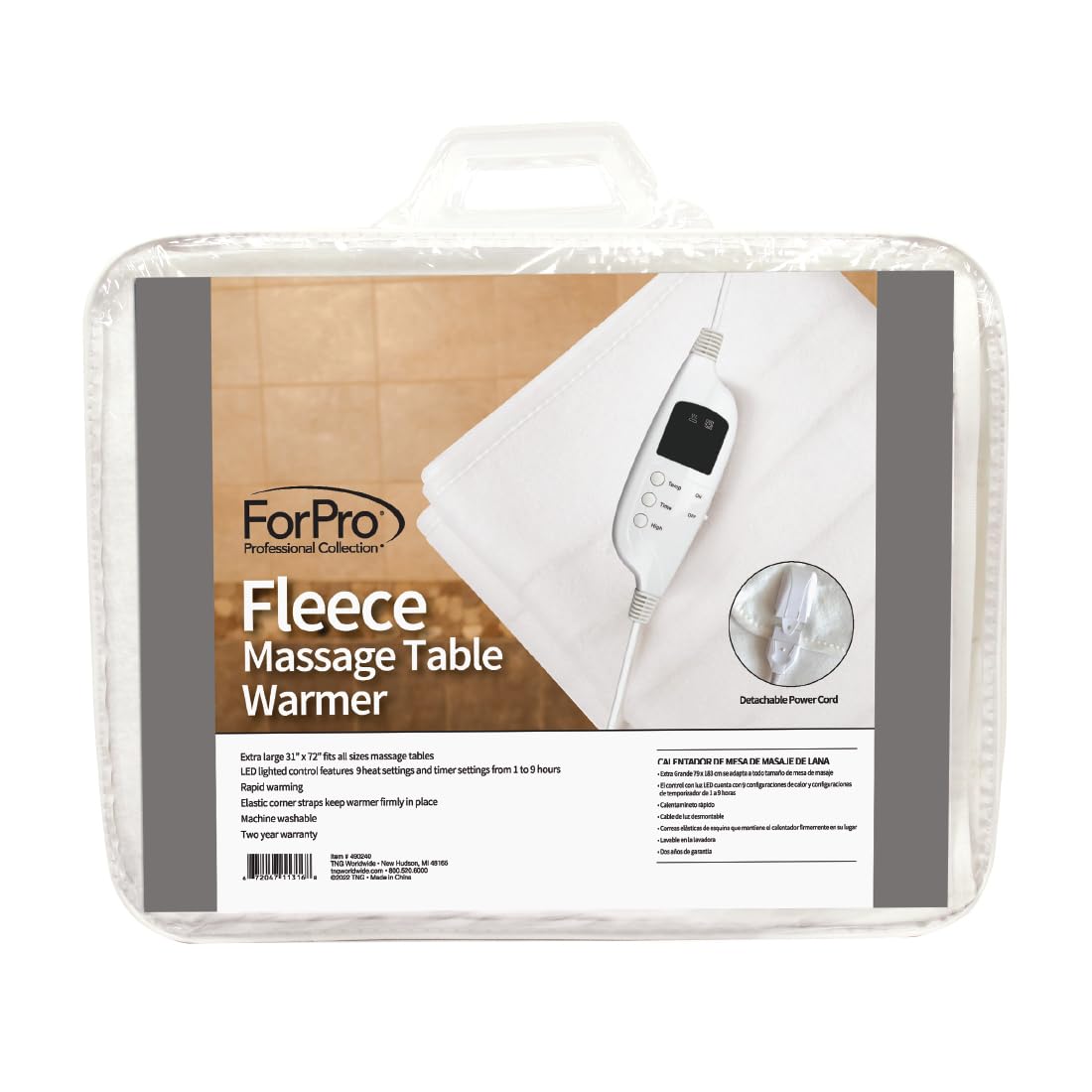 ForPro Professional Collection fleece table warmer soft fleece cover offers silky comfort during spa-like sessions.
