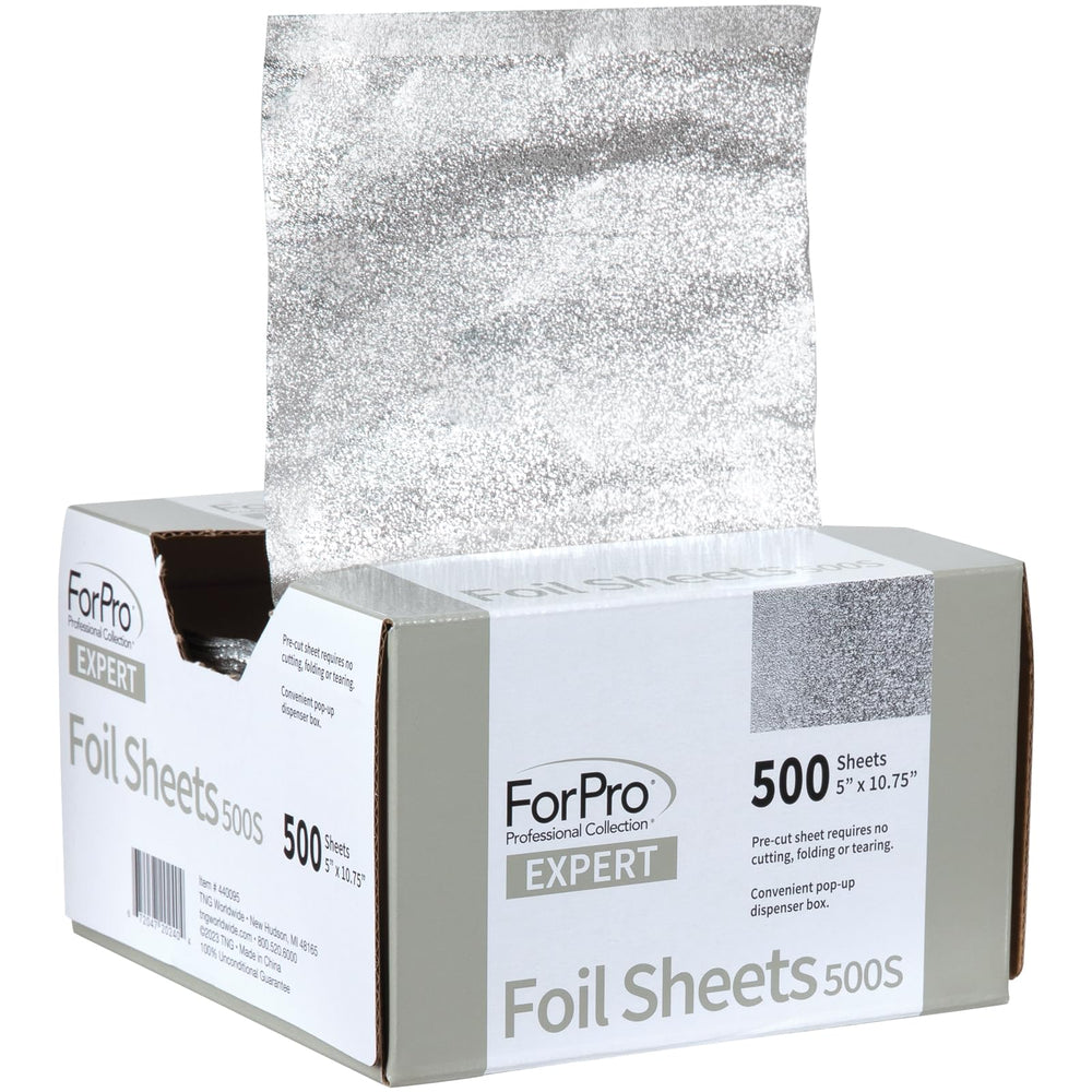 ForPro hair foil color application emphasizes embossed sheets gripping hair securely.